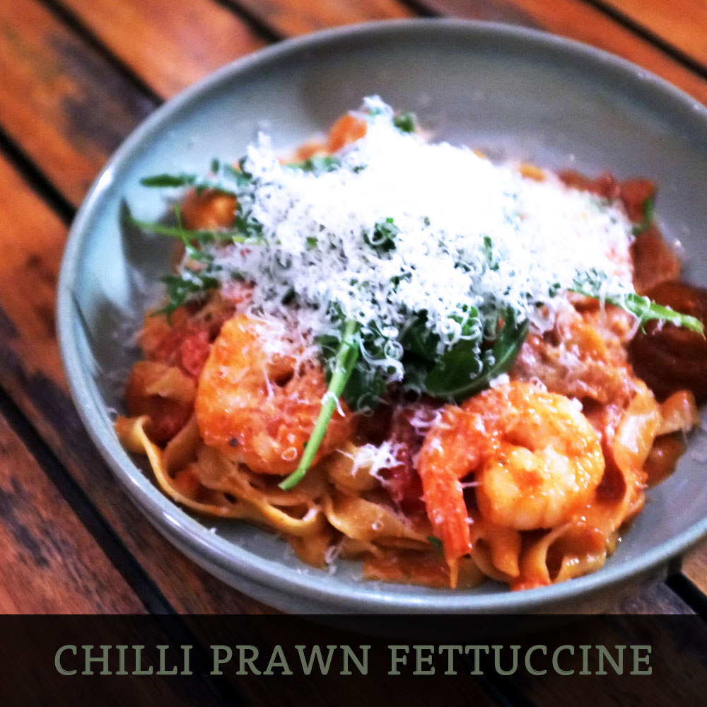CHILLI PRAWN FETTUCCINE