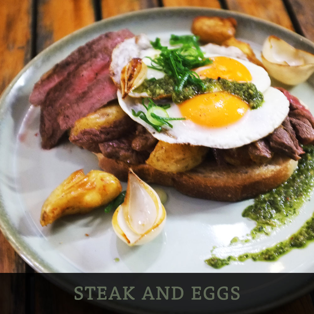 STEAK AND EGGS
